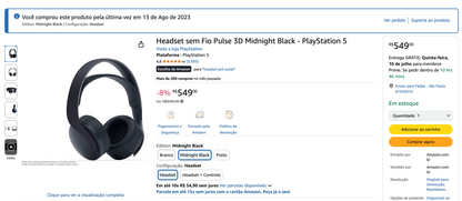 Headset Playstation 5 - NOVO (PS5)