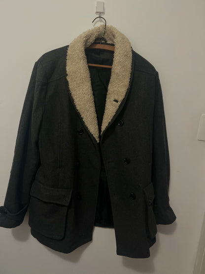 Casaco H&M Cinza c/ Gola de Pele