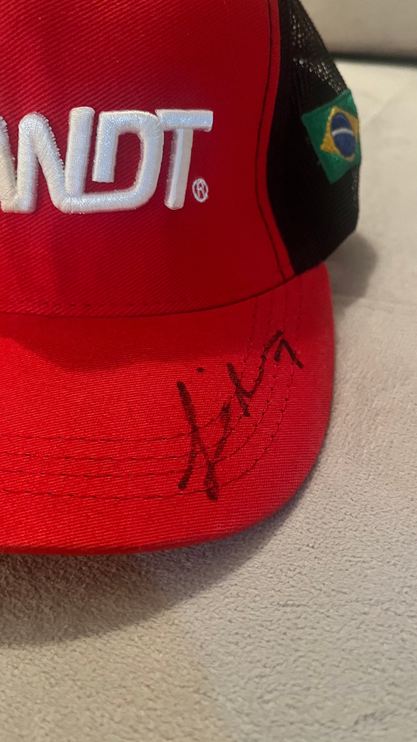 (Automobilismo) Boné NASCAR - Miguel Paludo AUTOGRAFADO