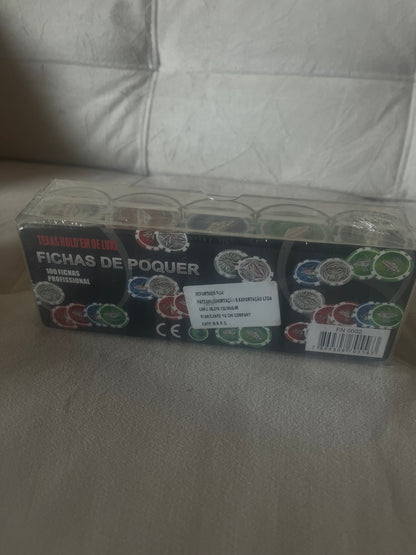 Conj. 100 Fichas de Poker - LAS VEGAS